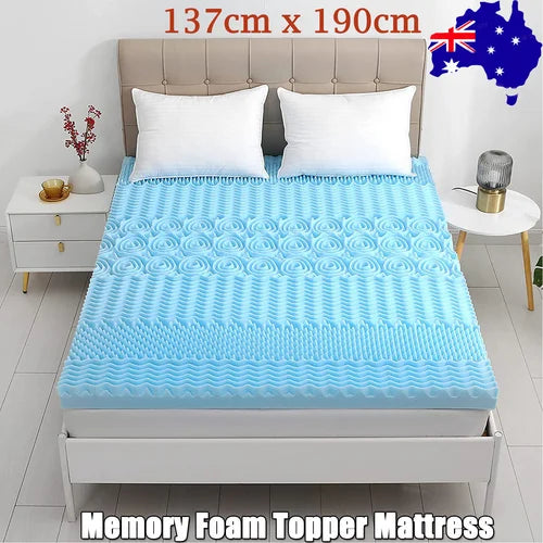 7-Zone Memory Foam Topper 8CM Cool Gel Pad Medium Firm