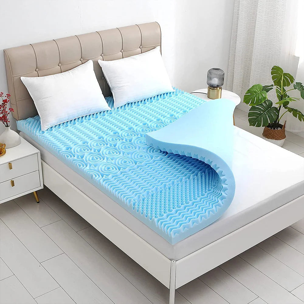 7 Zone Memory Foam Topper Mattress Toppers Cool Gel Pad Mat