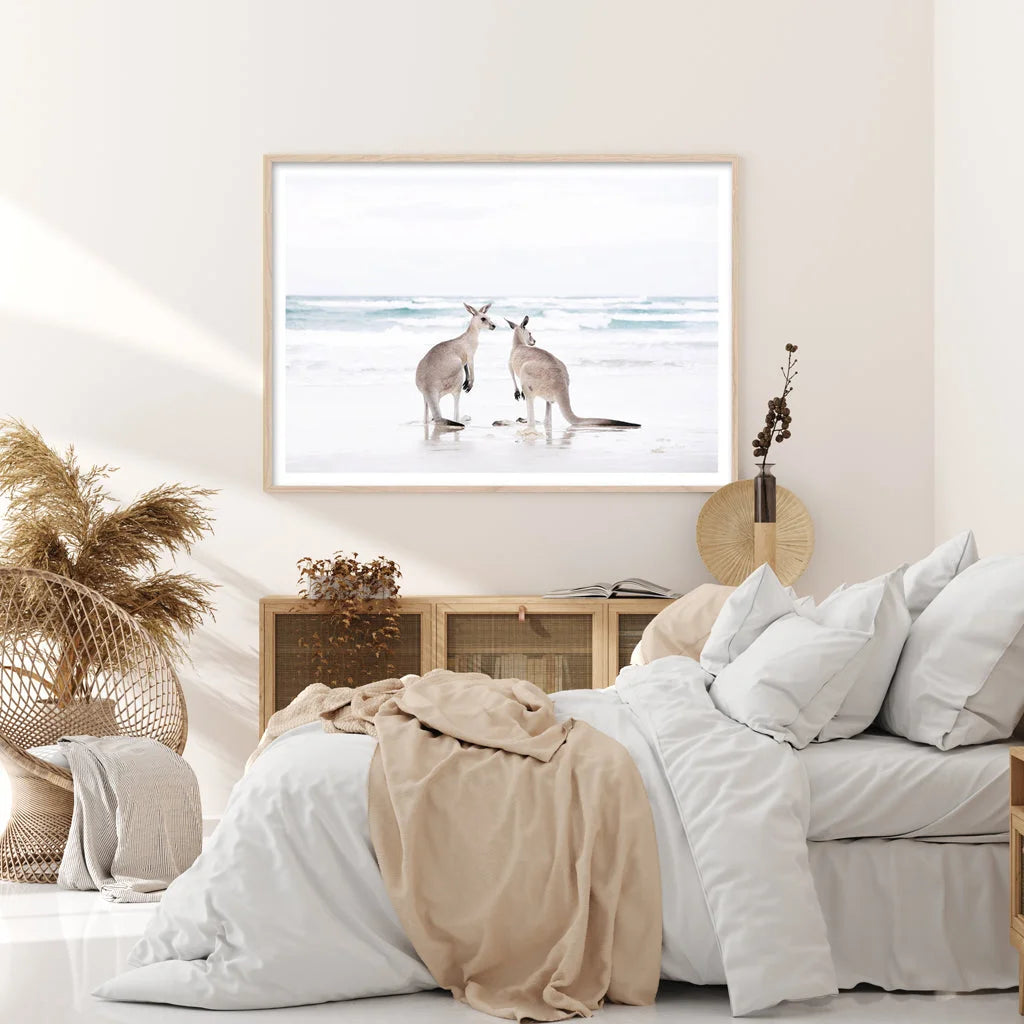 70cm x 100cm Kangaroo Wood Frame Canvas Wall Art - Spring