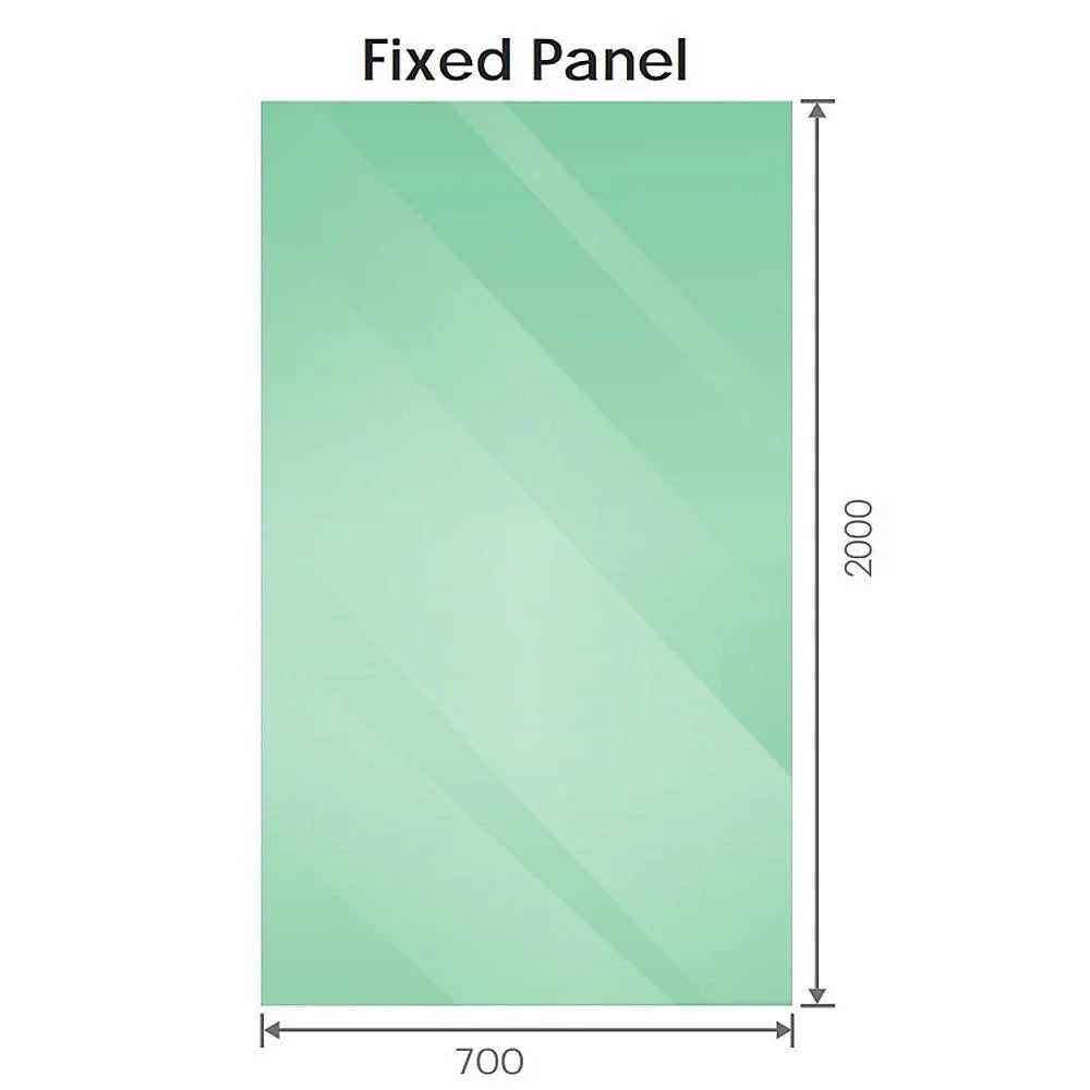 70x200cm Glass Shower Screen with Chrome Wall U-Brackets