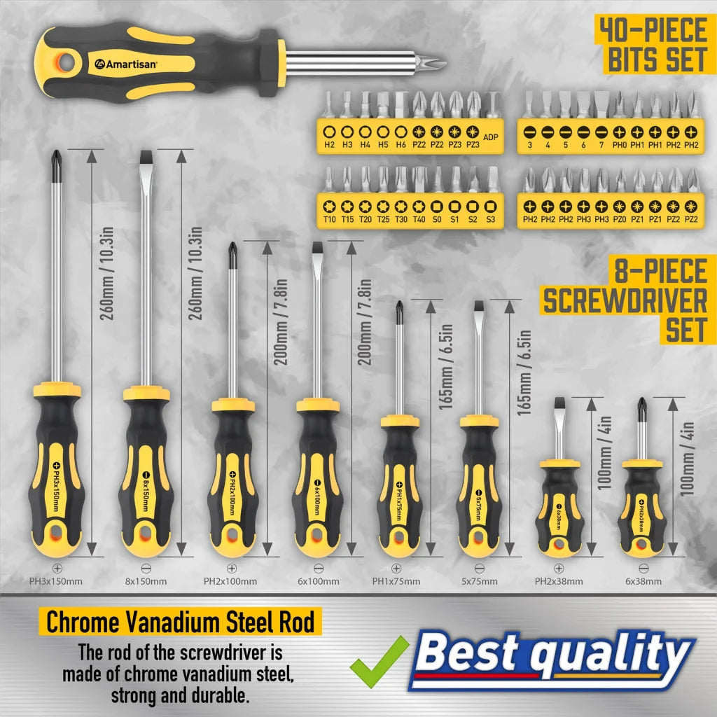 72-Piece Professional Precision Screwdriver Set - Magnetic