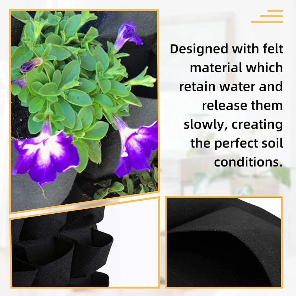 72 Pockets Wall Hanging Planter Planting Grow Bag Vertical