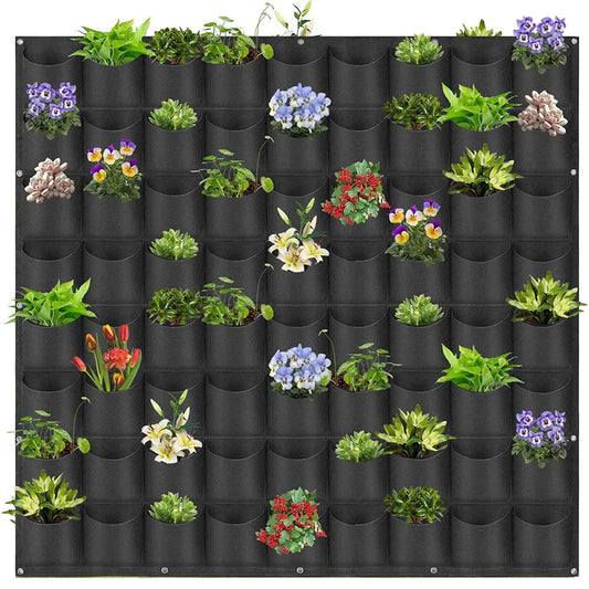 72 Pockets Wall Hanging Planter Planting Grow Bag Vertical