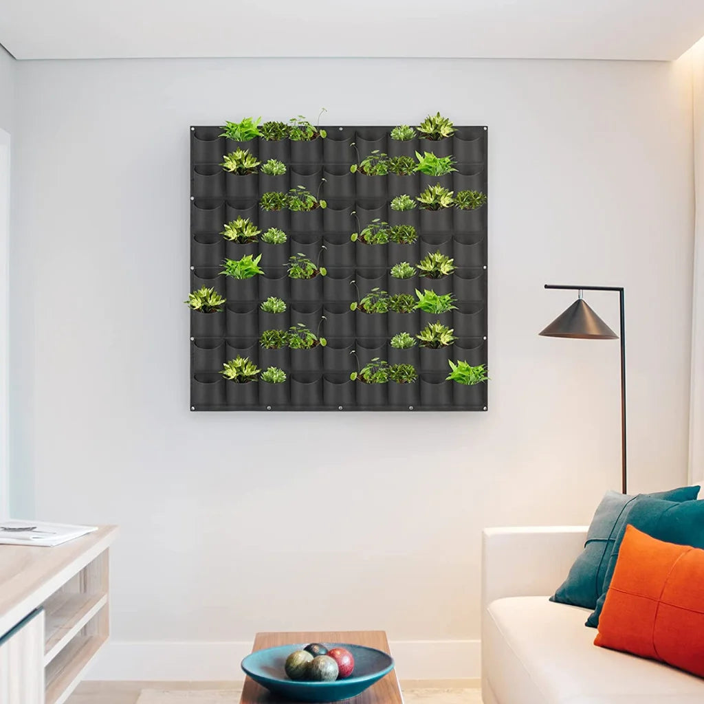 72 Pockets Wall Hanging Planter Planting Grow Bag Vertical