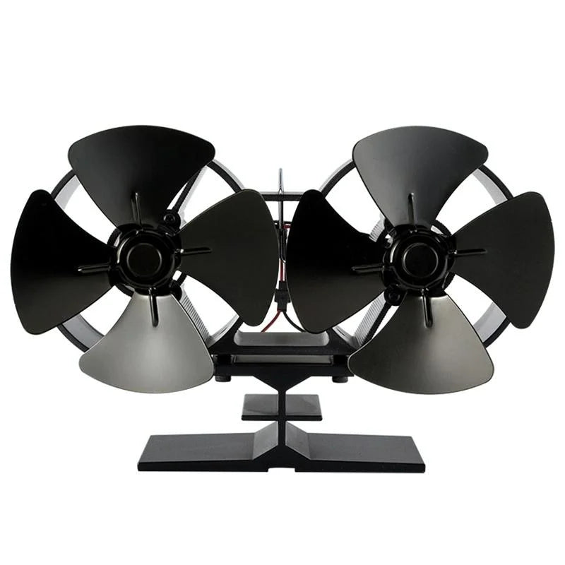 8-blade Double Head Heat Powered Stove Fan