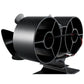 8-blade Double Head Heat Powered Stove Fan - Aluminum