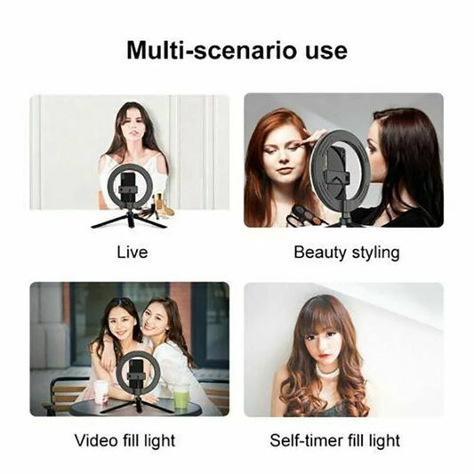8’’ Led Ring Light With Tripod Stand & Phone Holder