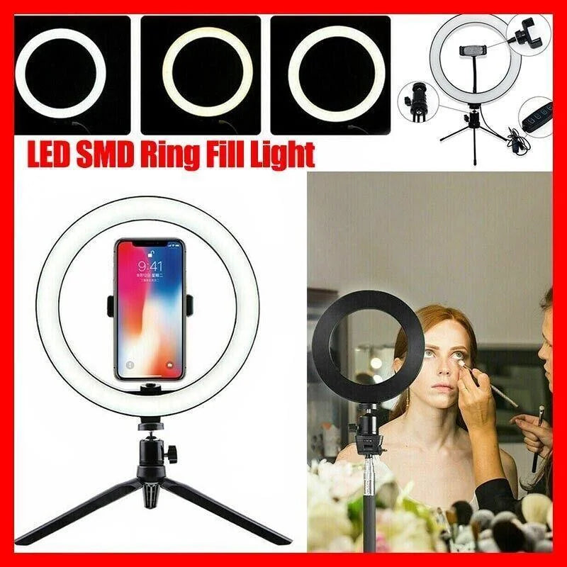 8’’ Led Ring Light With Tripod Stand & Phone Holder