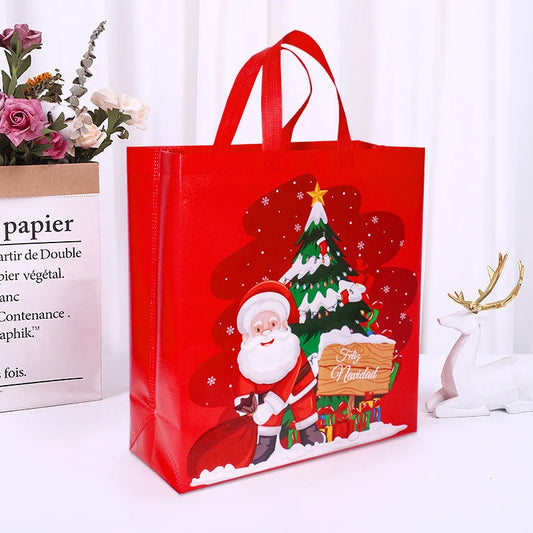 8-Pack Large Size Christmas Non-Woven Tote Bags(35 x 38 x