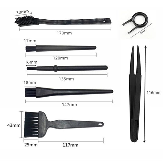 8-Piece Computer Cleaning Brush & Tweezer Set For Keyboard & Electronics-1915198329151688705