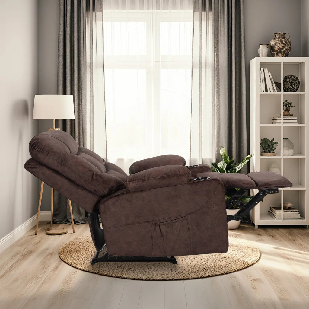 8-Point Electric Massage Recliner Chair - Leathaire Lounge