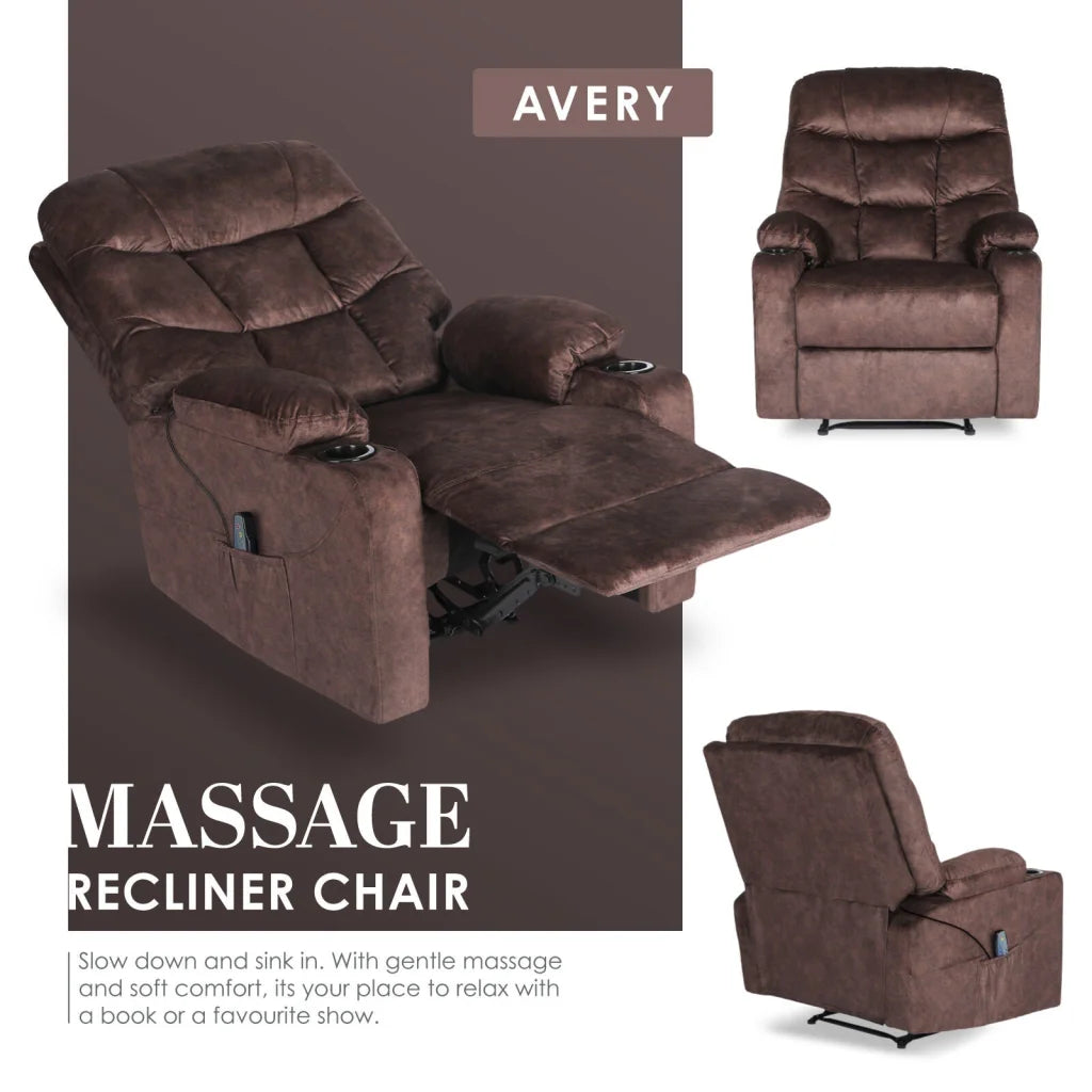8-Point Electric Massage Recliner Chair - Leathaire Lounge