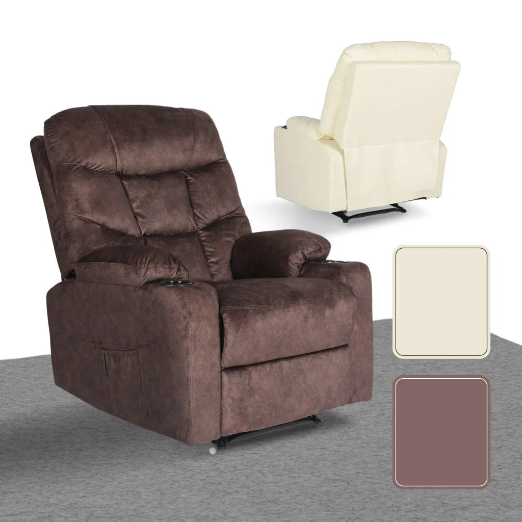 8-Point Electric Massage Recliner Chair - Leathaire Lounge