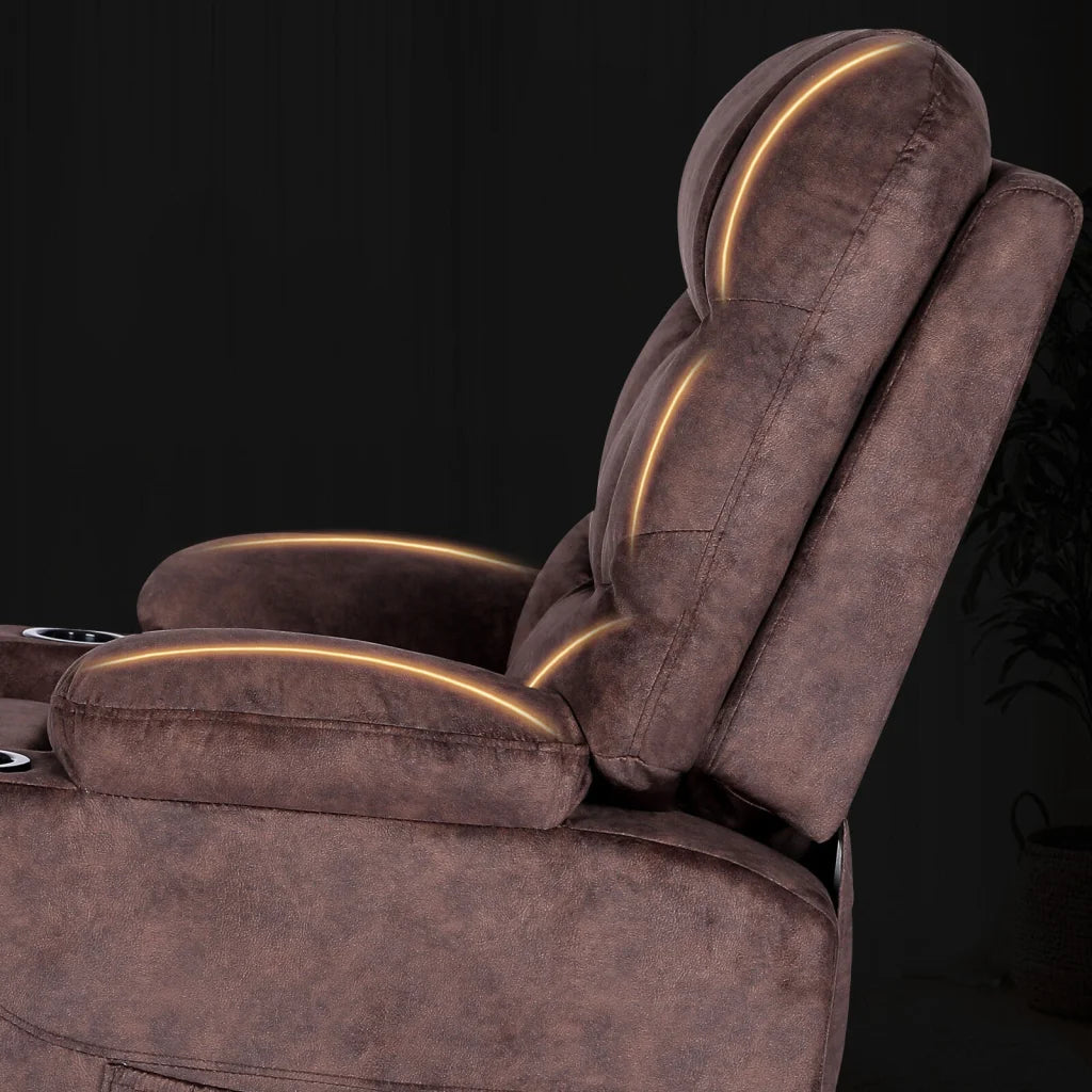 8-Point Electric Massage Recliner Chair - Leathaire Lounge