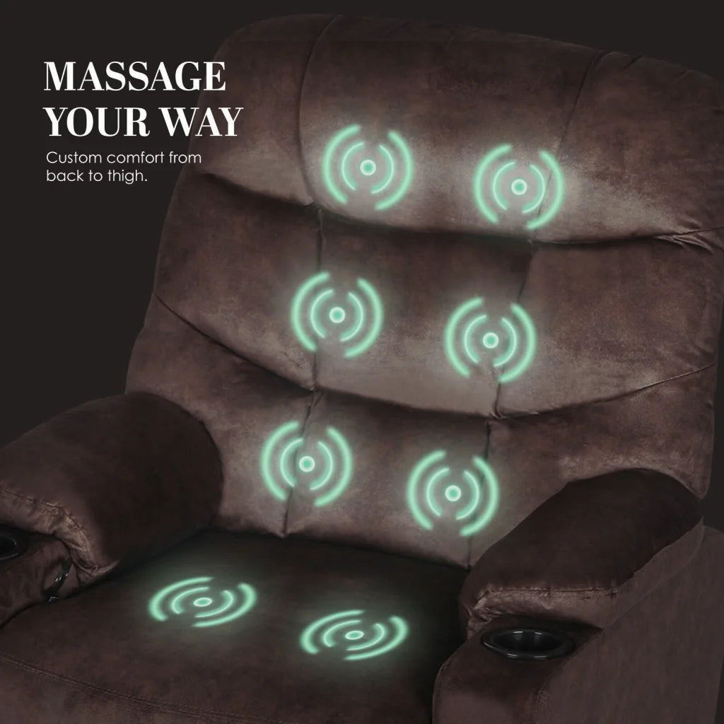 8-Point Electric Massage Recliner Chair - Leathaire Lounge