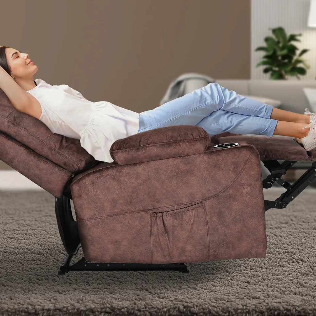8-Point Electric Massage Recliner Chair - Leathaire Lounge