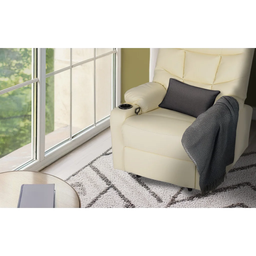 8-Point Electric Massage Recliner Chair - PU Leather Lounge