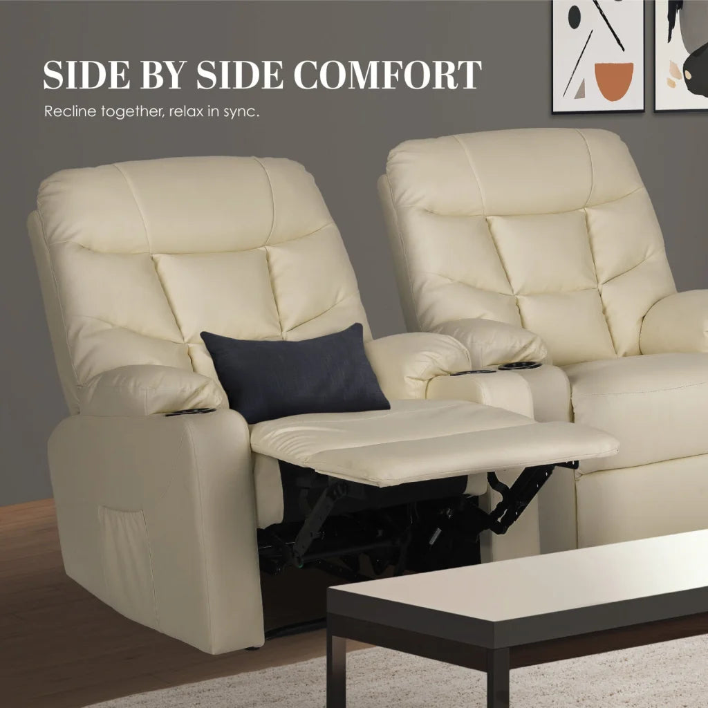 8-Point Electric Massage Recliner Chair - PU Leather Lounge