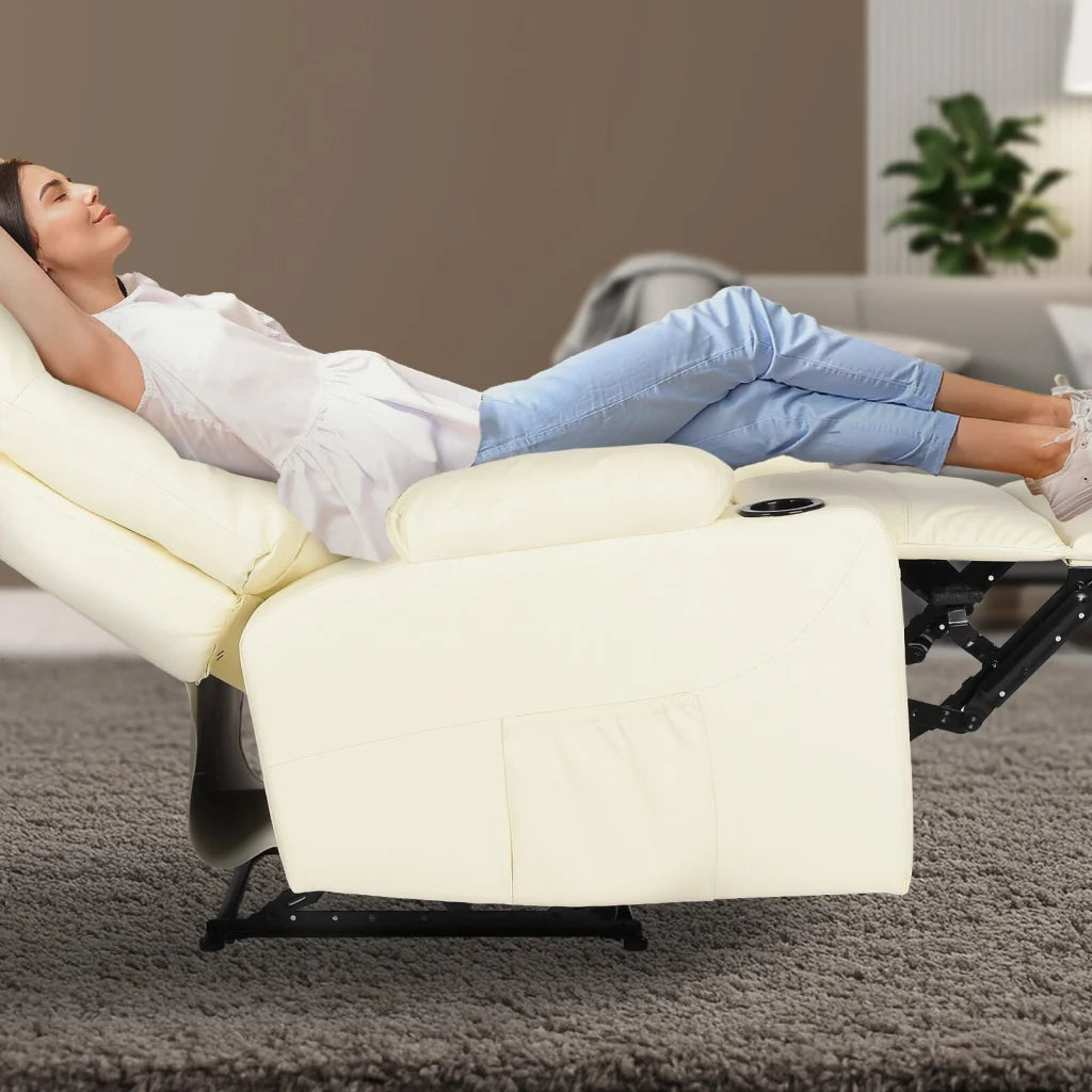 8-Point Electric Massage Recliner Chair - PU Leather Lounge