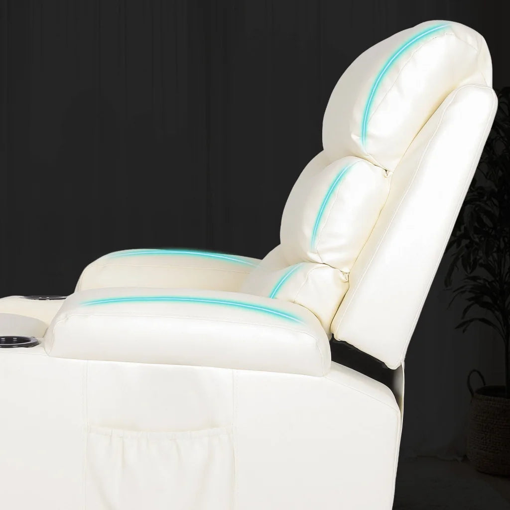 8-Point Electric Massage Recliner Chair - PU Leather Lounge