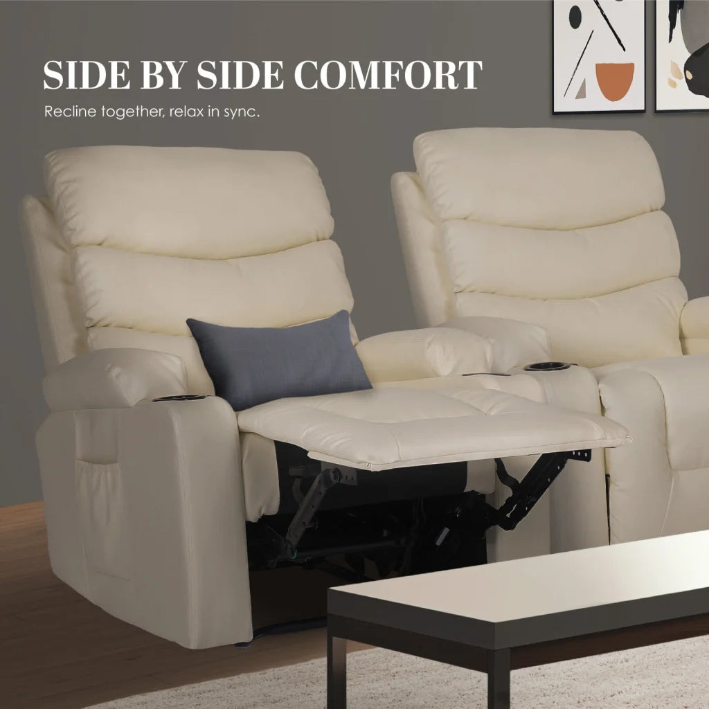 8-Point Electric Massage Recliner Chair - PU Leather Lounge