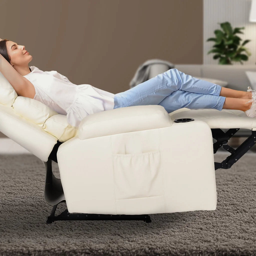 8-Point Electric Massage Recliner Chair - PU Leather Lounge
