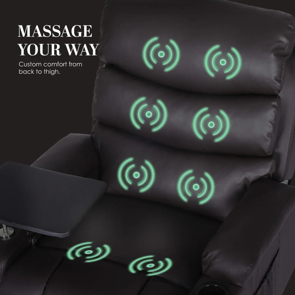 8-Point Electric Massage Recliner Chair - PU Leather