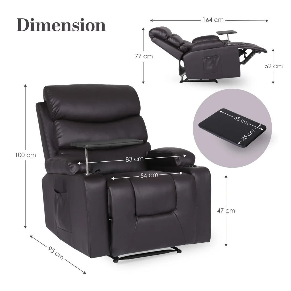 8-Point Electric Massage Recliner Chair - PU Leather