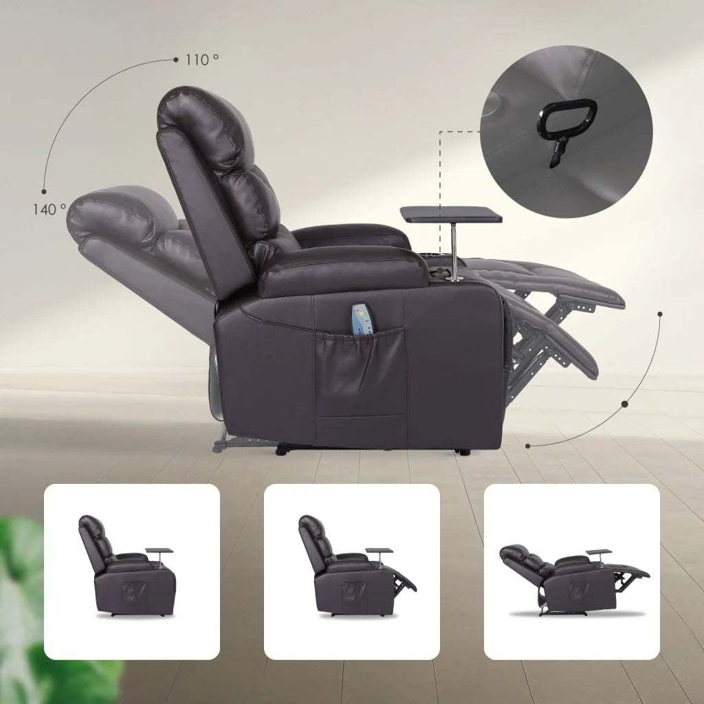 8-Point Electric Massage Recliner Chair - PU Leather