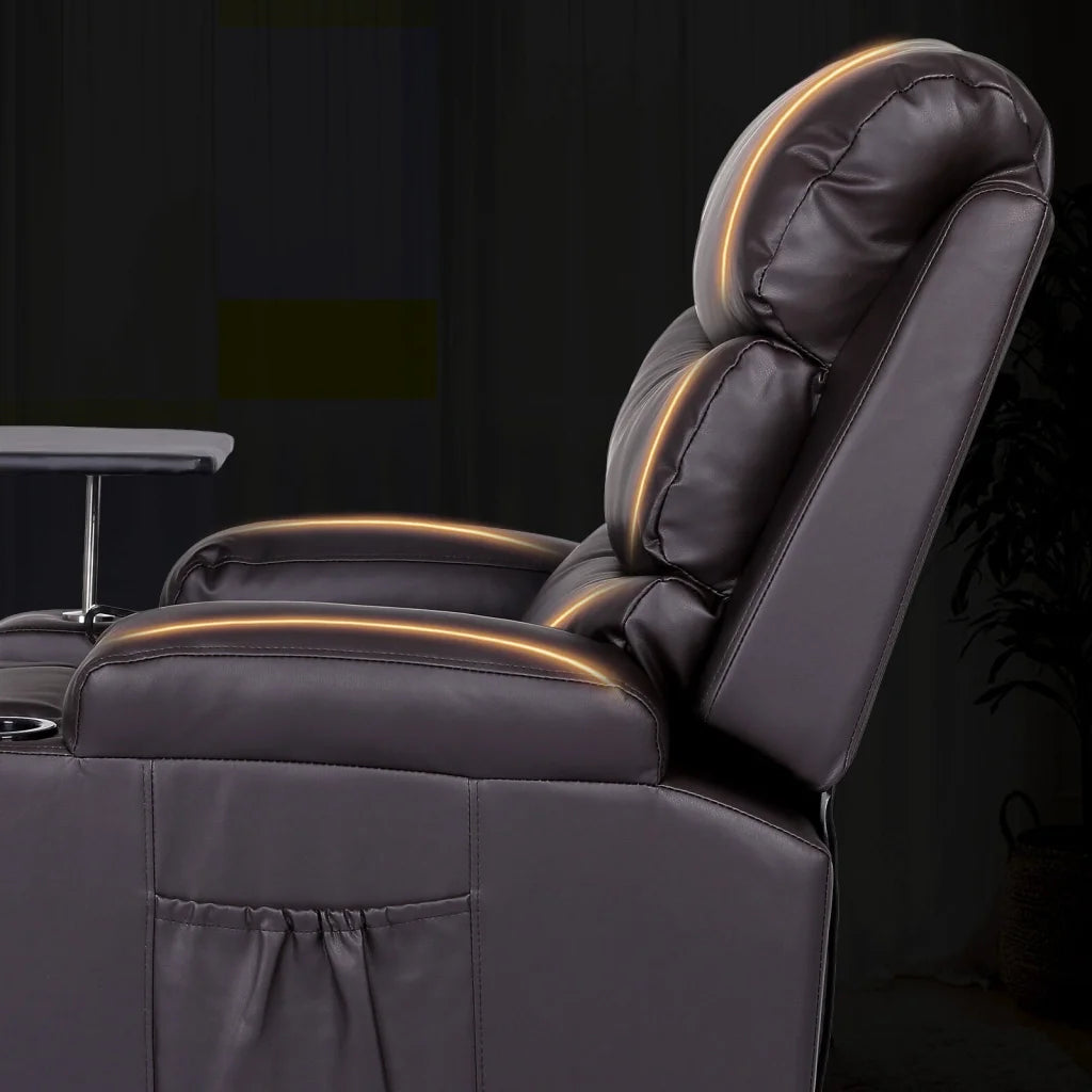 8-Point Electric Massage Recliner Chair - PU Leather