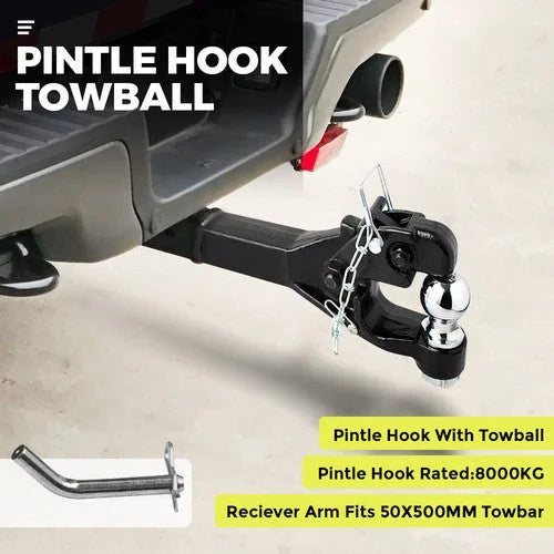 8 Ton Pintle Tow Hook Receiver Arm Hitch Towing Car Truck