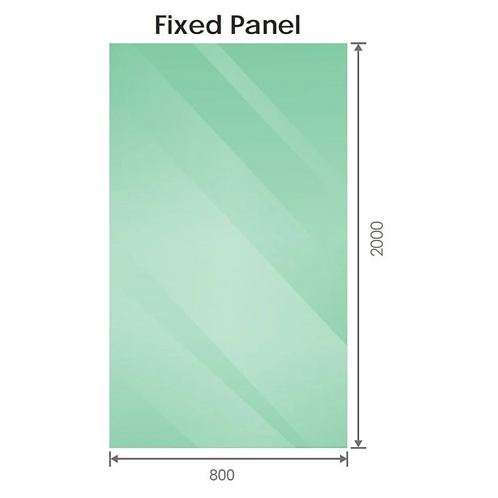 80x200cm Glass Shower Screen with Chrome Wall & Floor U