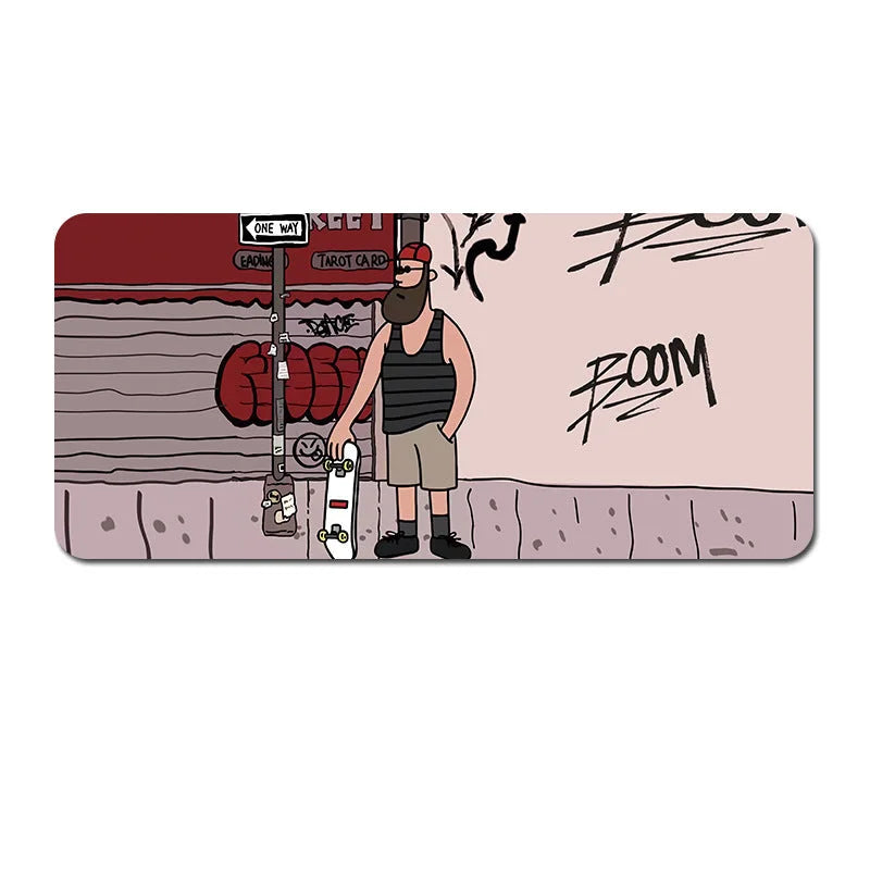 (80x30x0.4cm) Computer Desk Mat - Big Beard Uncle Series