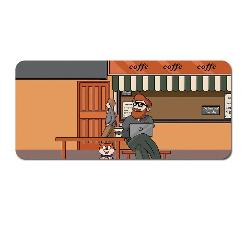 (80x30x0.4cm) Computer Desk Mat - Big Beard Uncle Series