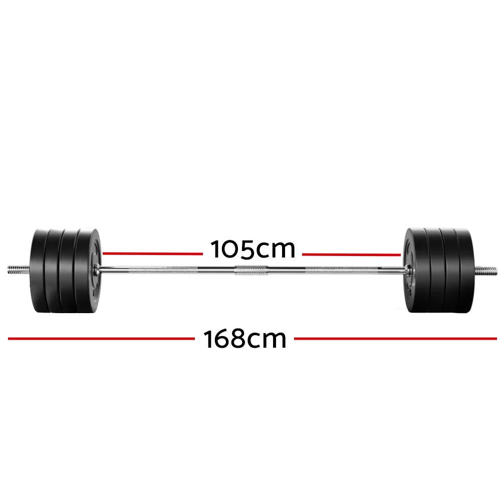 88KG Barbell Weight Set Plates Bar Bench Press Fitness