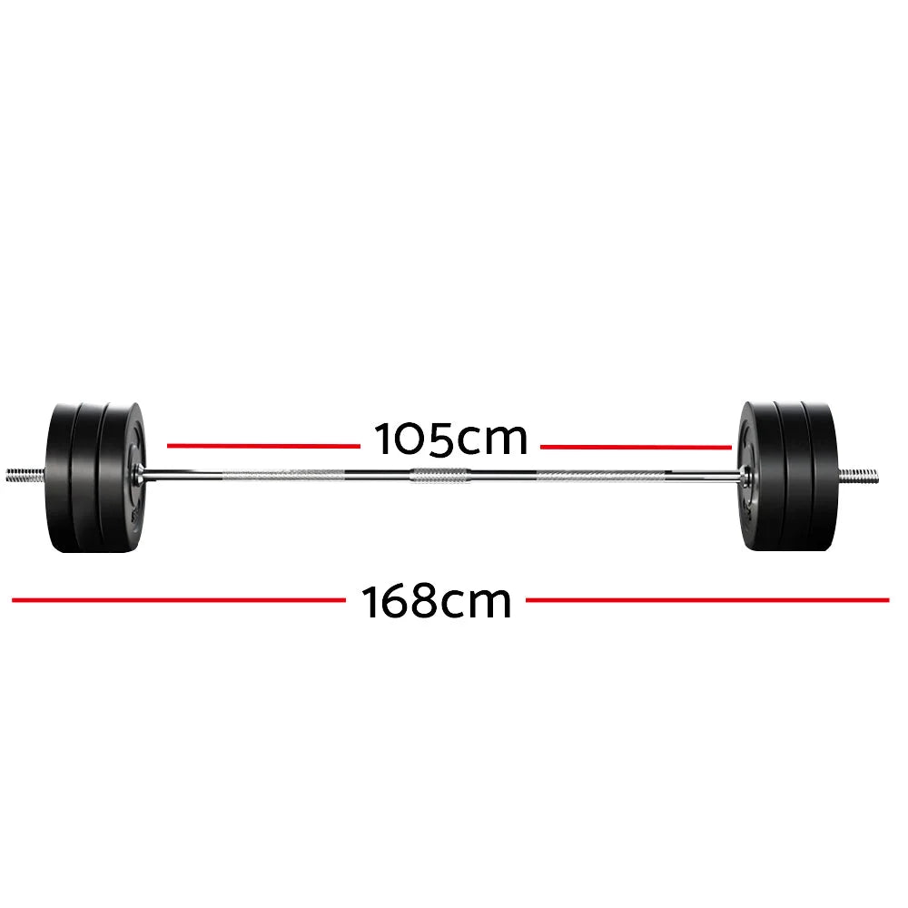 88KG Barbell Weight Set Plates Bar Bench Press Fitness