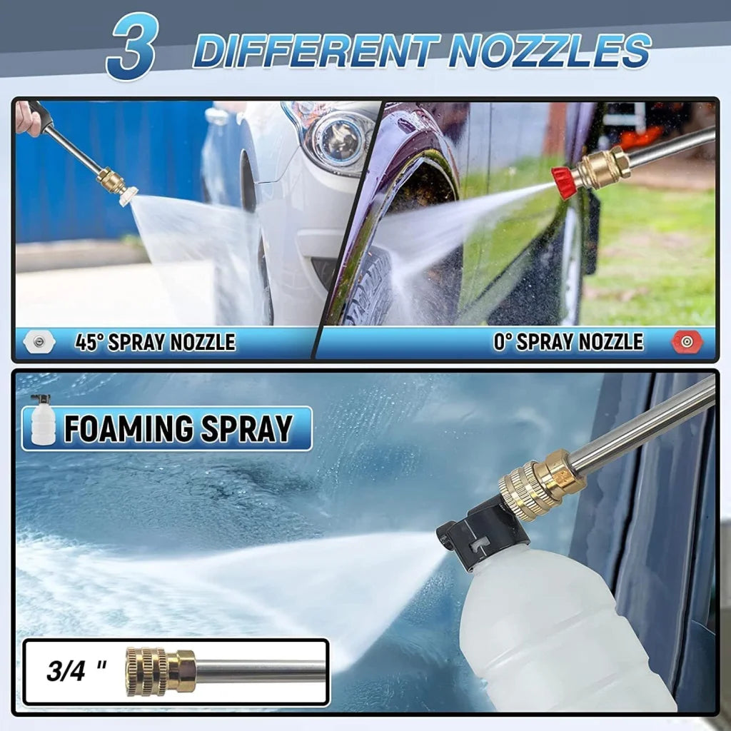 Paint spray gun with gravity feed cup and metal nozzle