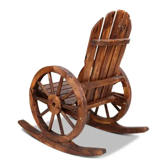 Bring Rustic Charm Home with a Wagon Wheel Rocking Chair