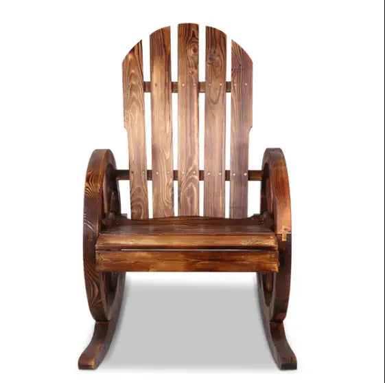 Bring Rustic Charm Home with a Wagon Wheel Rocking Chair