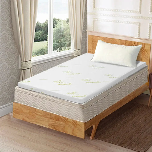8cm Memory Foam Mattress Topper with Bamboo Cover - Single