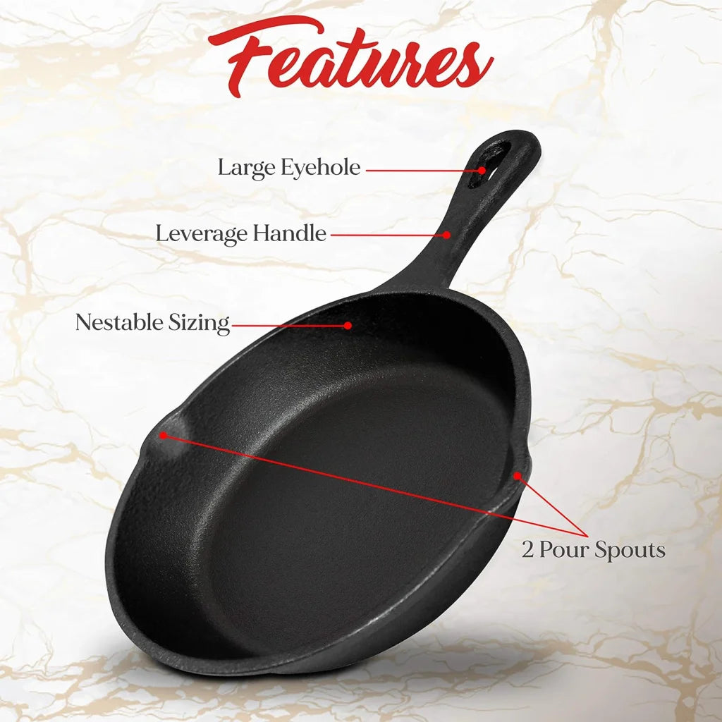 8inch 21cm Cast Iron Skillet Cookware Chef Quality