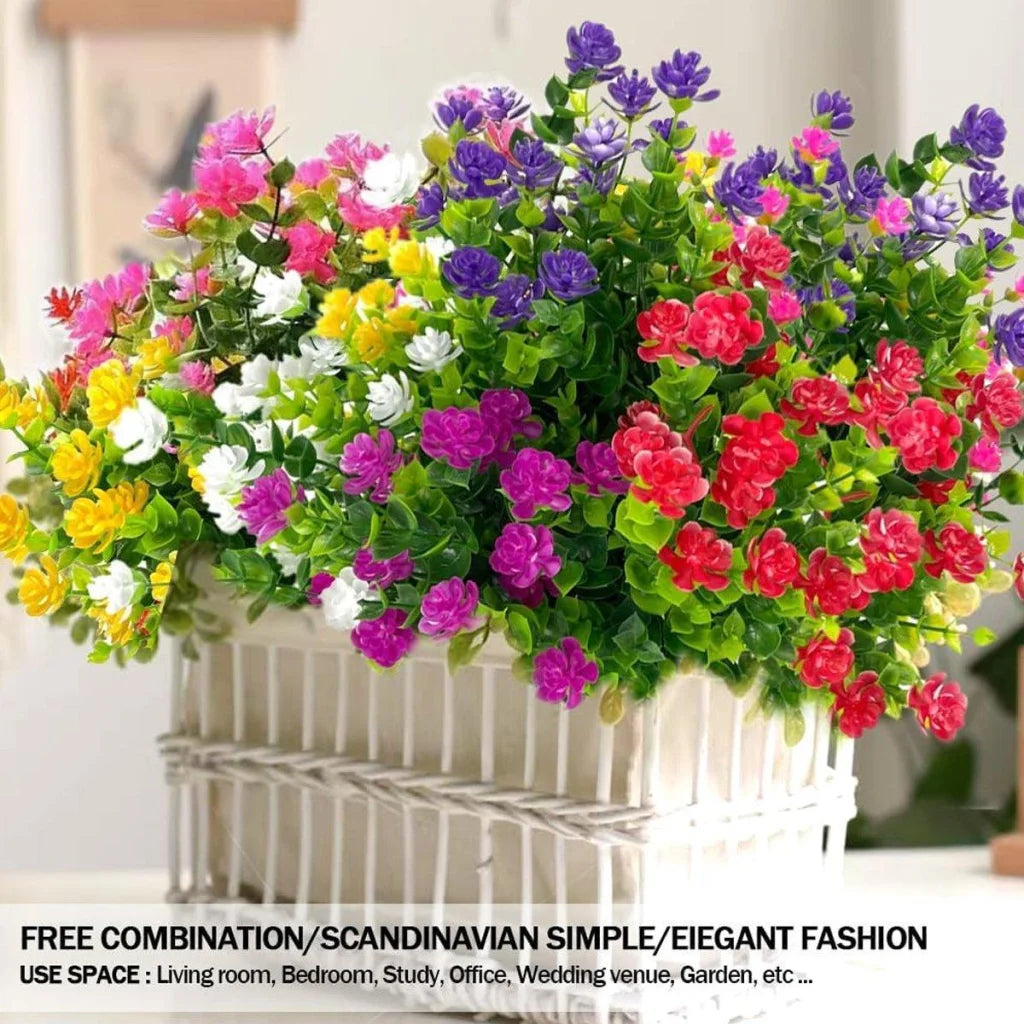 8pcs Artificial Camellia Flowers Realistic Silk Floral