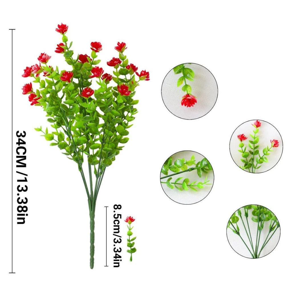 8pcs Artificial Camellia Flowers Realistic Silk Floral