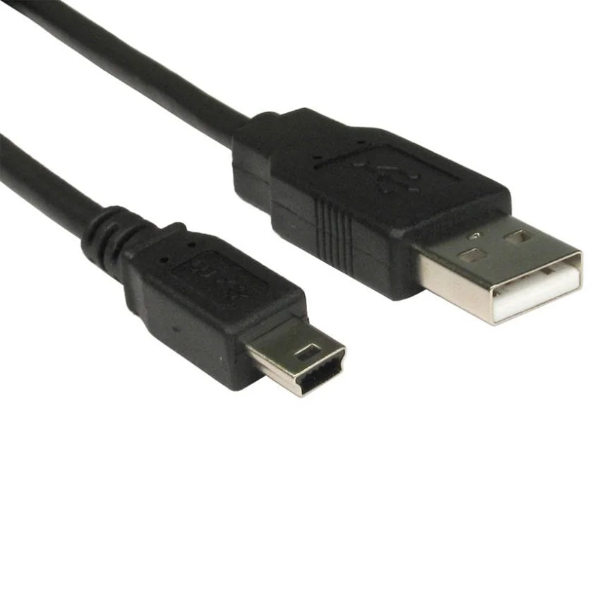 8WARE USB 2.0 Cable 1m A Male to Mini B - Black