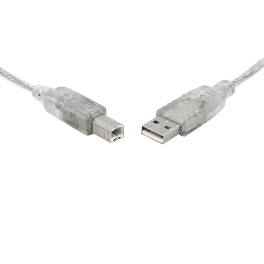 8WARE USB 2.0 Cable 5m A to B Transparent Metal Sheath UL
