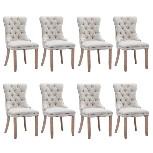 8x AADEN Modern Elegant Button-Tufted Upholstered Fabric