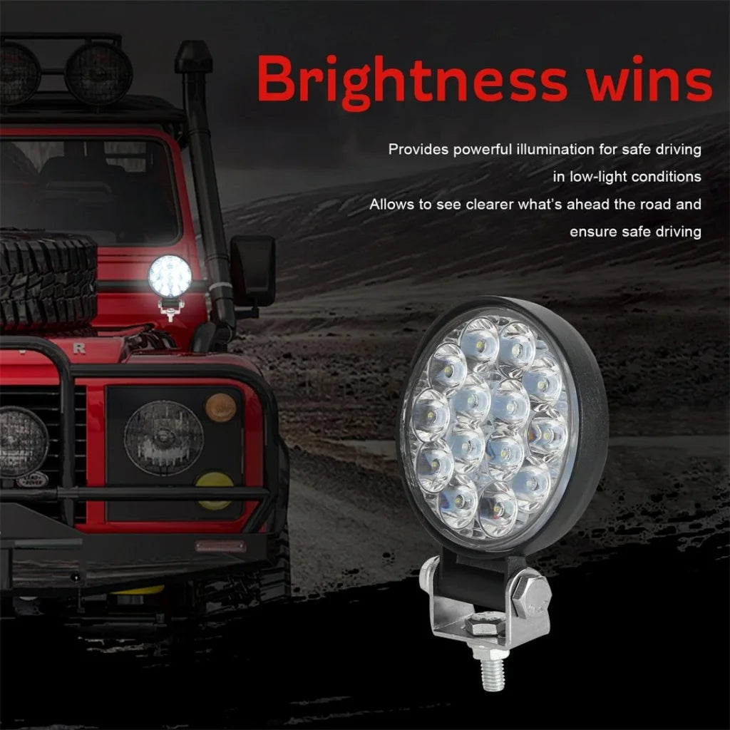 9.8W 10 - 30V Dc 6000K 3 Inch 14 Leds Circle Offroad Truck