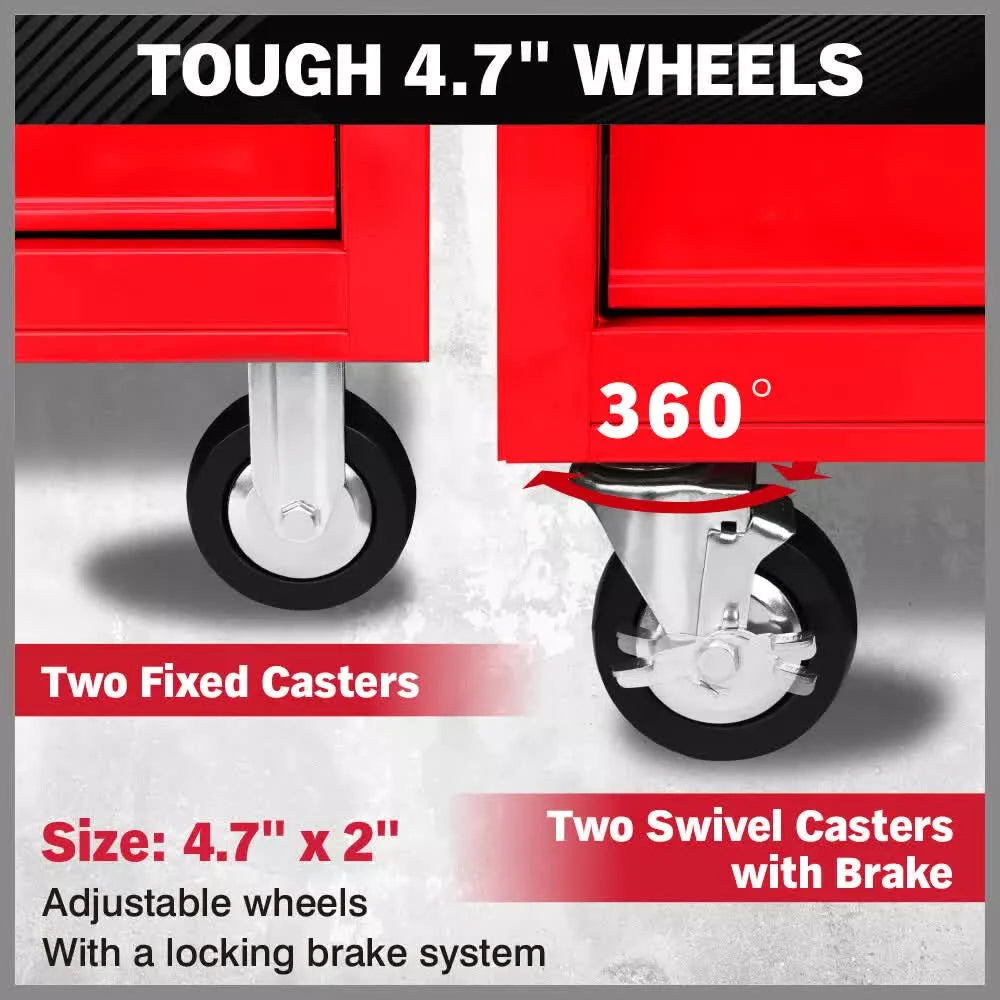 9 Drawers Tool Box Chest Cabinet Trolley Box Garage Storage
