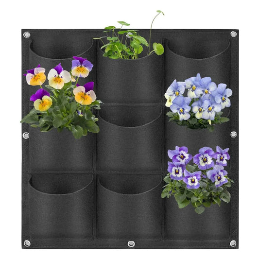 9 Pockets Wall Hanging Planter Planting Grow Bag Vertical