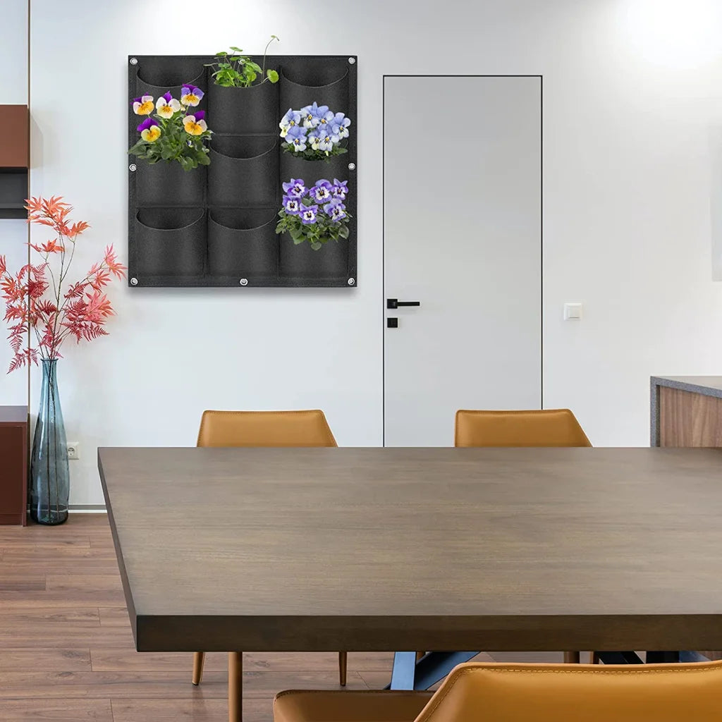 9 Pockets Wall Hanging Planter Planting Grow Bag Vertical